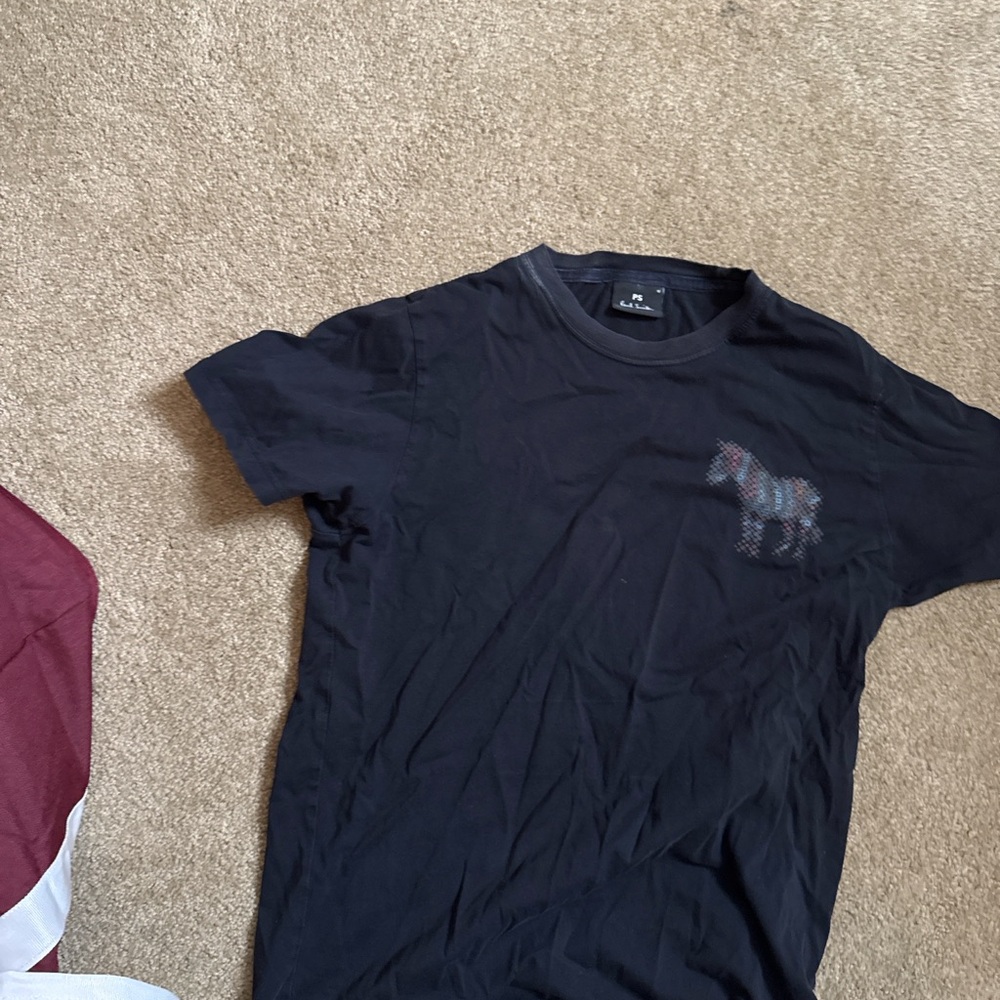 PS Paul Smith Black T-Shirt with Zebra Logo